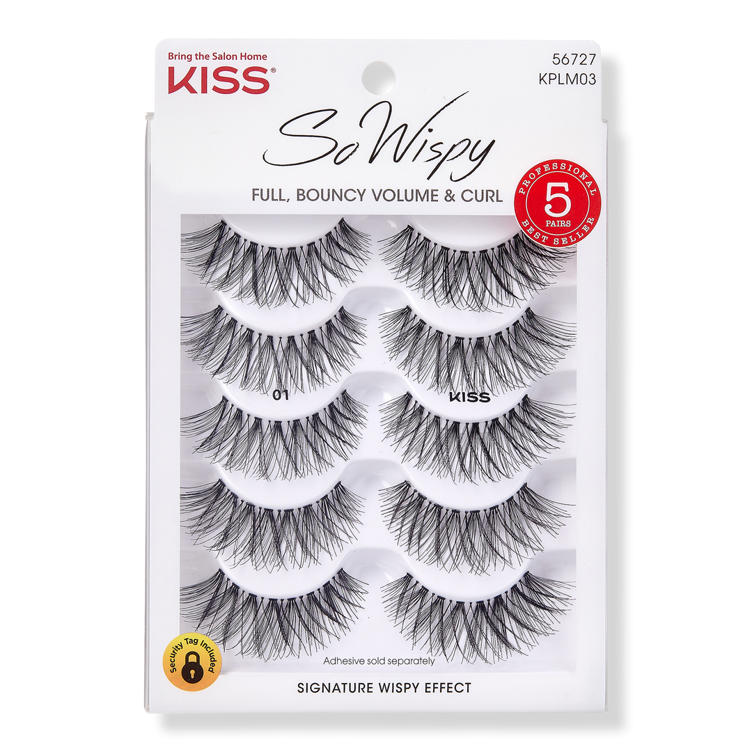 Kiss So Wispy Künstliche Wimpern Multipack, 5 Paar, #01