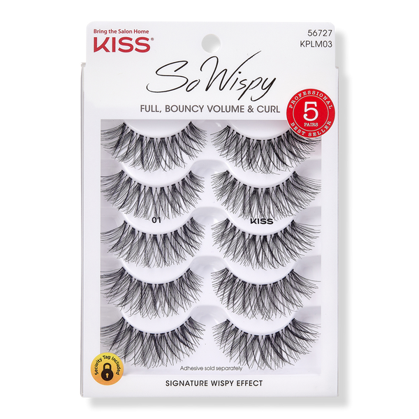 Kiss So Wispy False Eyelashes Multipack, 5 pairs, #01