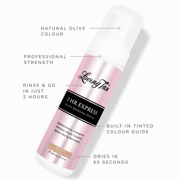 Loving Tan 2 HR Express Selbstbräunungsmousse Medium, 6.7 oz