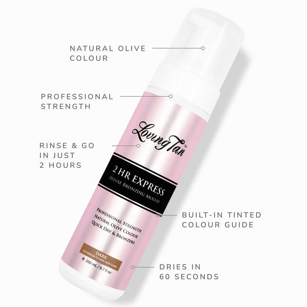 Loving Tan 2 HR Express Selbstbräuner-Mousse Dark, 6.7 oz