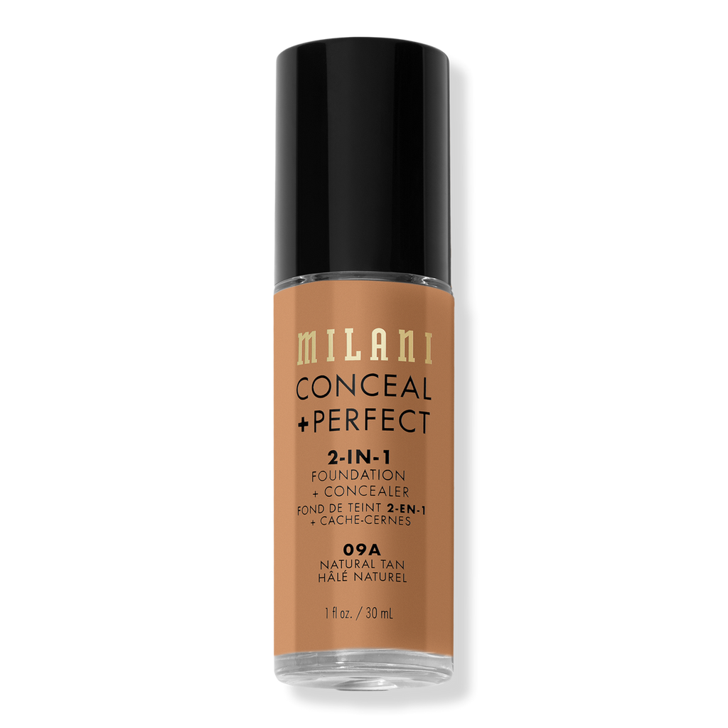 Milani Conceal + Perfect 2-in-1 Foundation + Concealer, Natural Tan, 1 oz