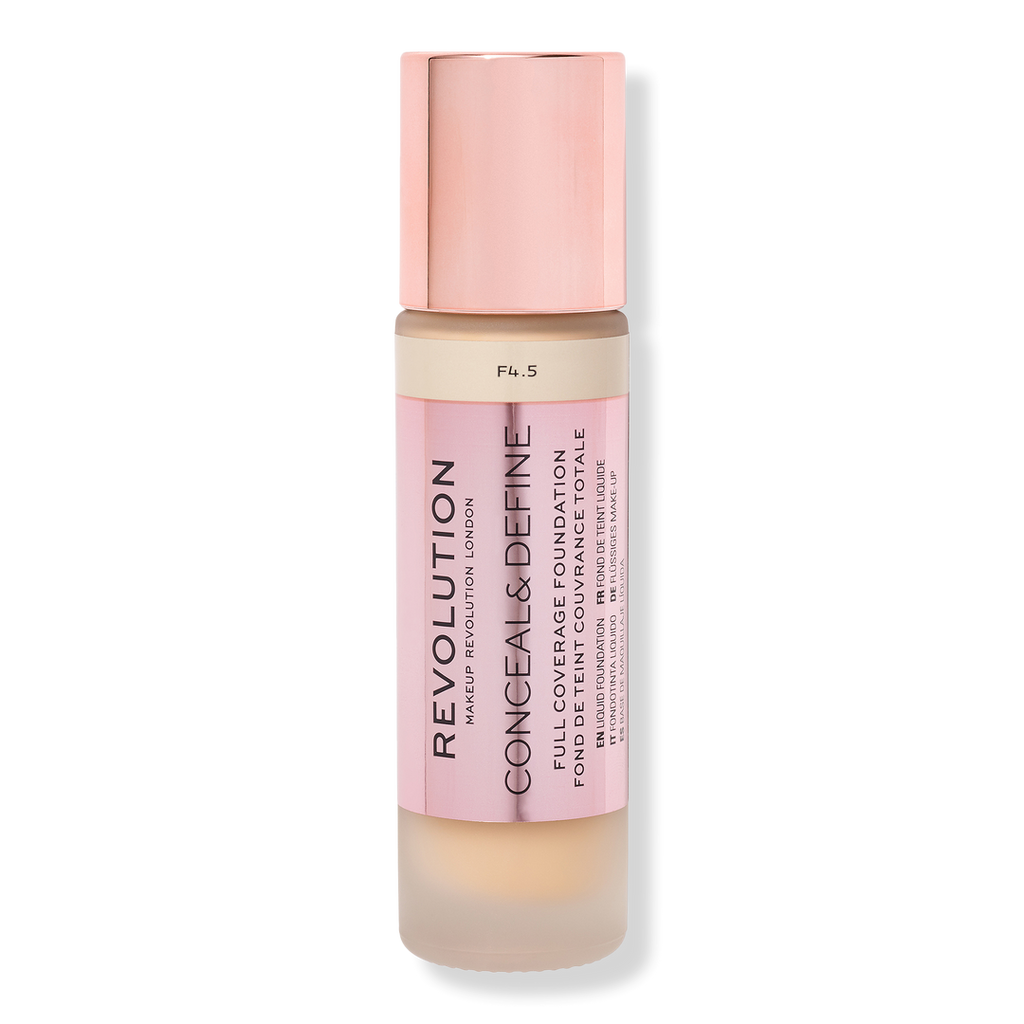 Makeup Revolution Conceal & Define Full Coverage Foundation, F4.5, 0.8 oz