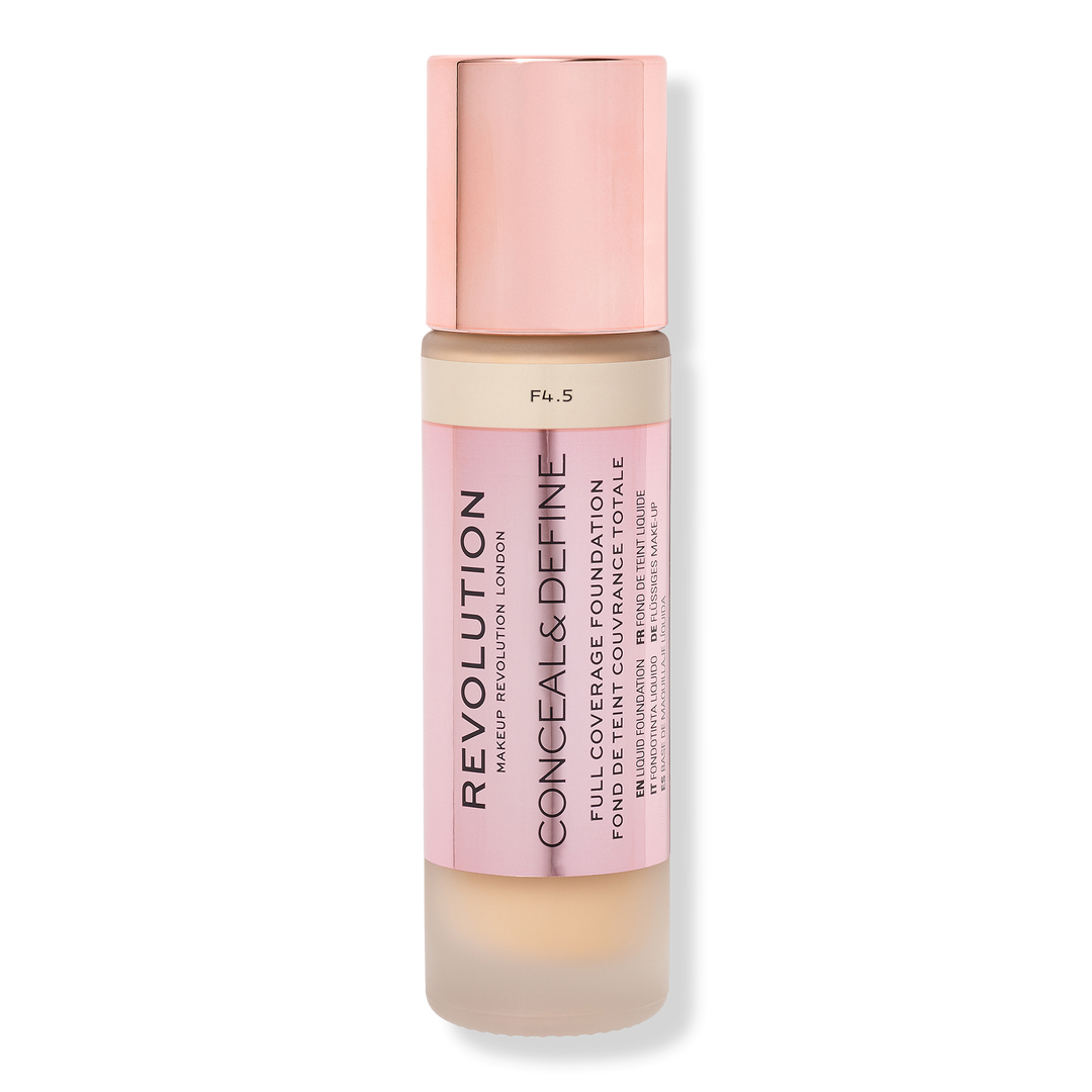 Makeup Revolution Conceal & Define Full Coverage Foundation, F4.5, 0.8 oz
