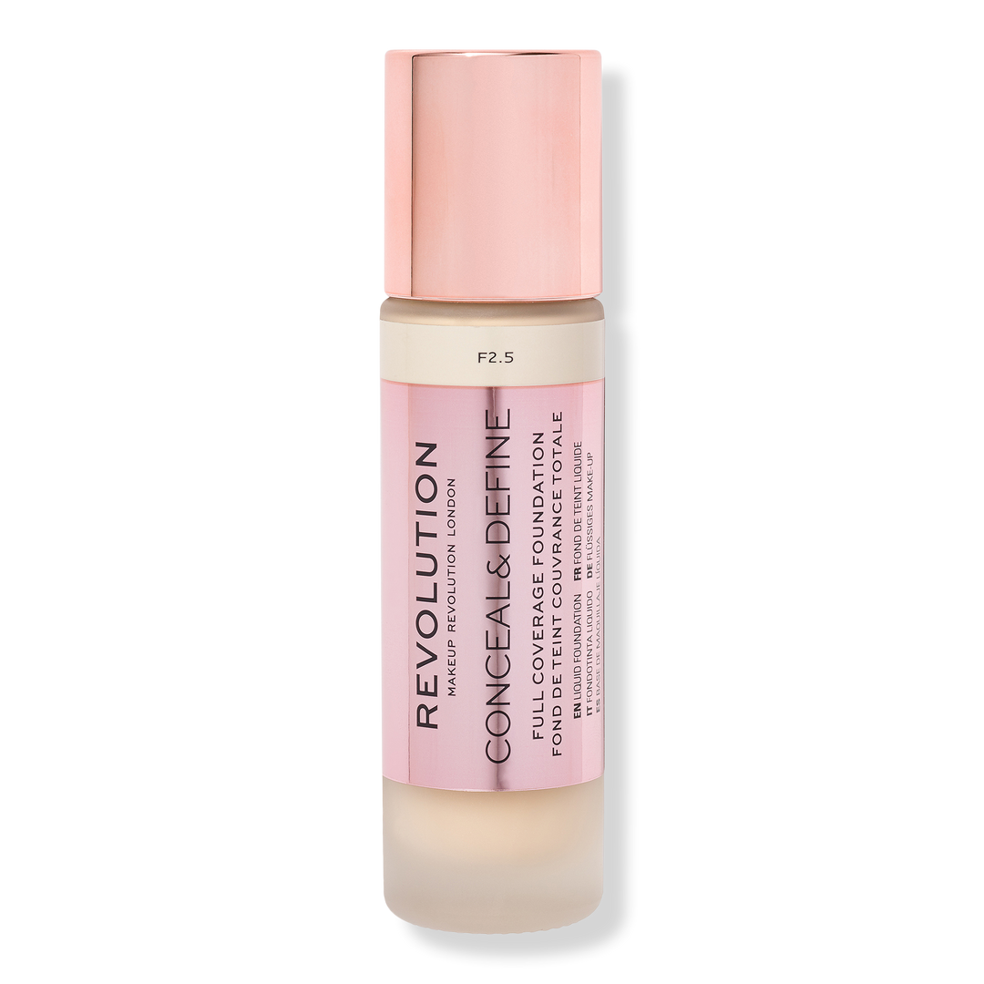 Makeup Revolution Conceal & Define Full Coverage Foundation, F2.5, 0.8 oz