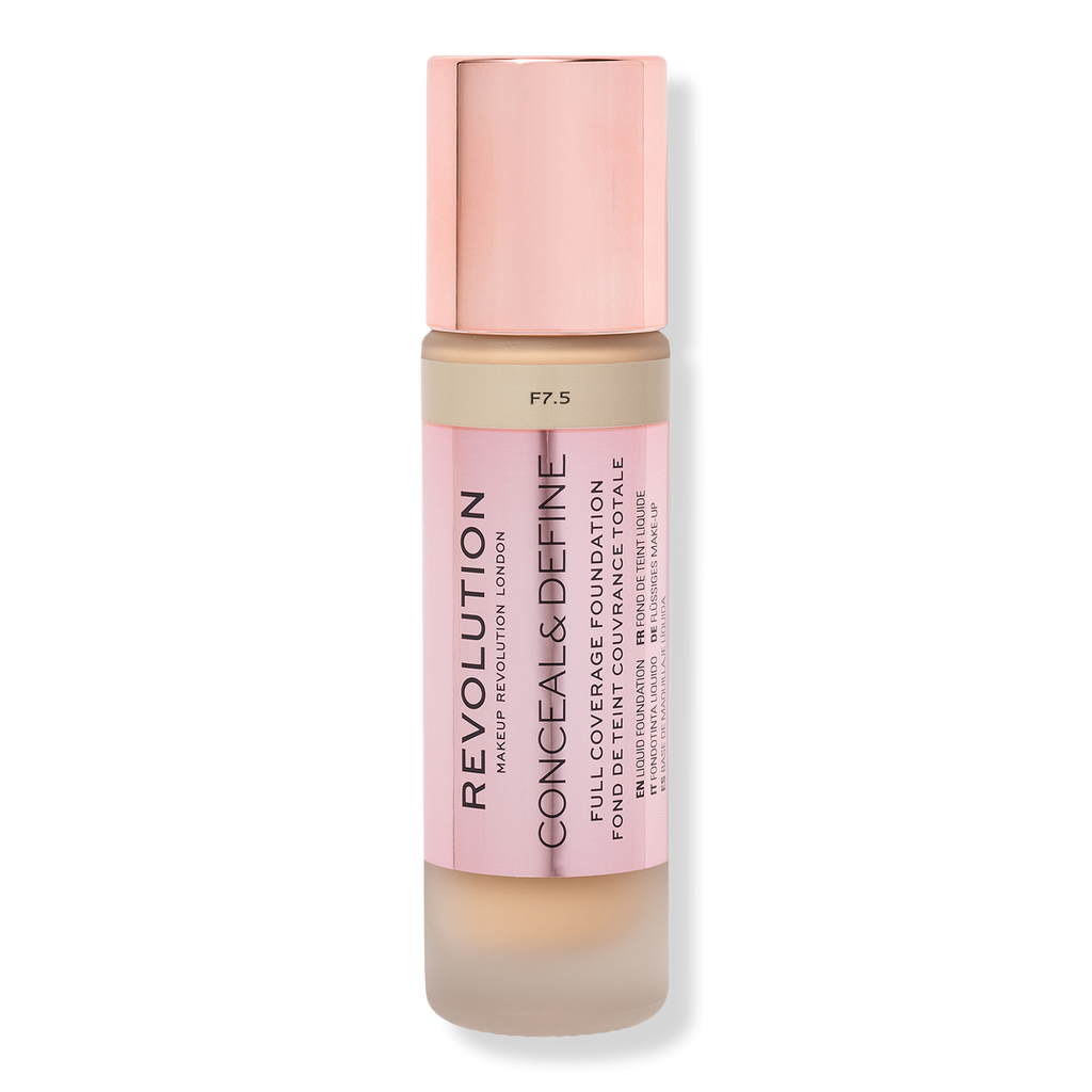 Makeup Revolution Conceal & Define Full Coverage Foundation, F7.5, 0.8 oz