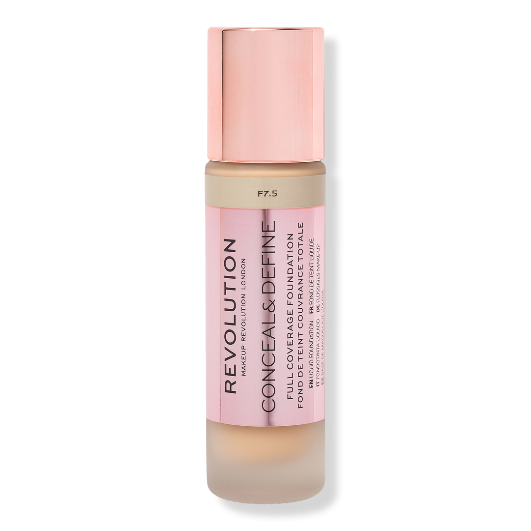 Makeup Revolution Conceal & Define Full Coverage Foundation, F7.5, 0.8 oz