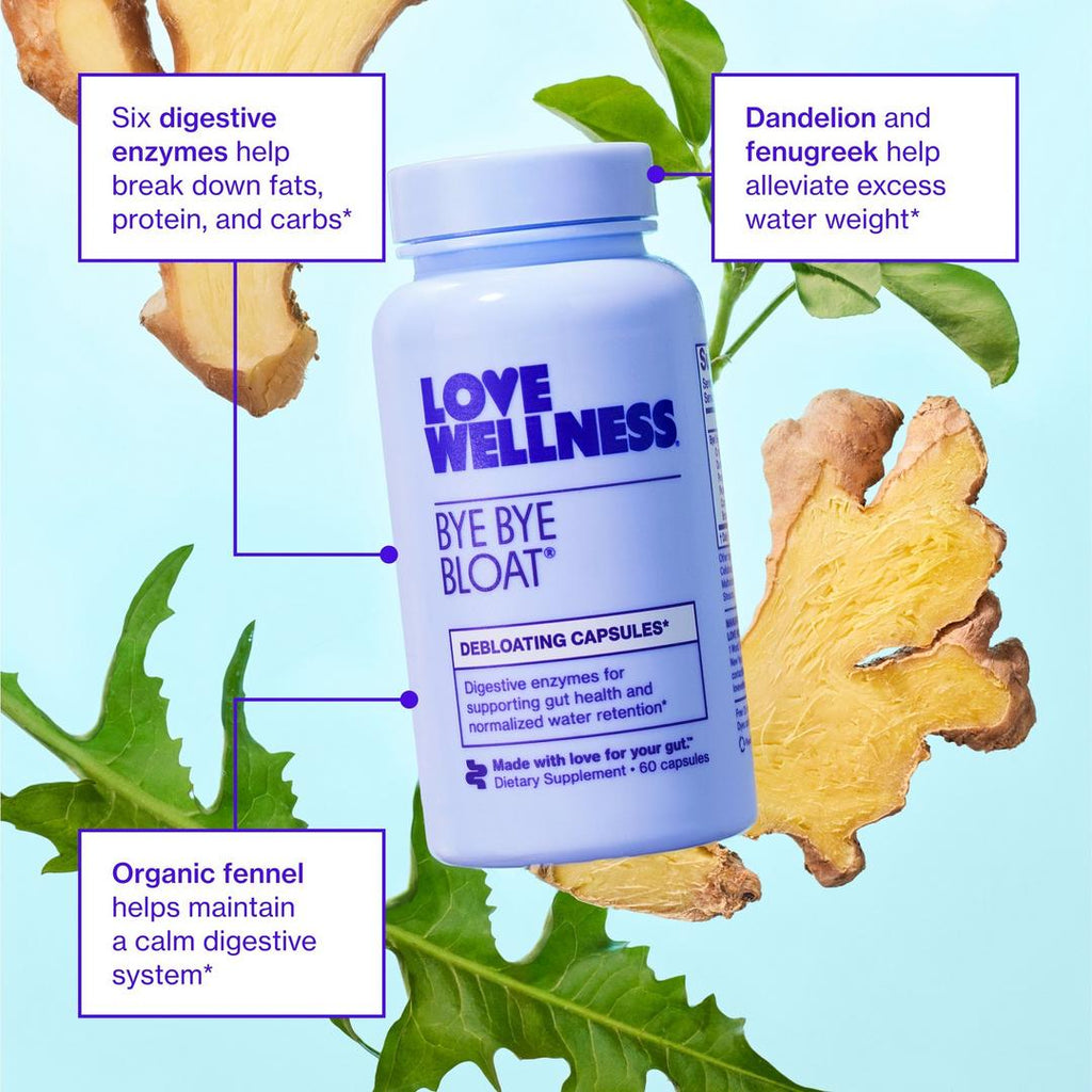 Love Wellness Bye Bye Bloat, 60 ea, 180 ea