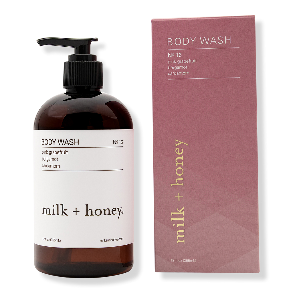 Milk + Honey Pink Grapefruit, Bergamot, Cardamom Body Wash No.16, 12 oz