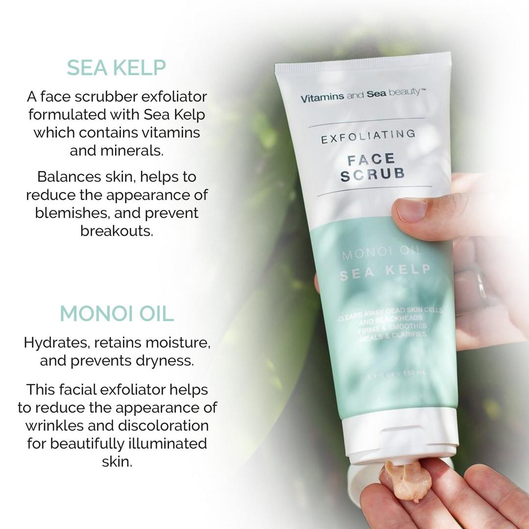 VitaminSea.beauty Monoi Oil & Sea Kelp Peeling für das Gesicht, 5.1 oz
