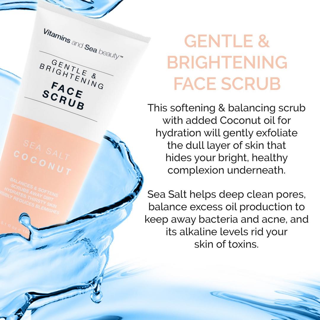 VitaminSea.beauty Sea Salt & Coconut Gentle & Brightening Gesichtspeeling, 5.1 oz