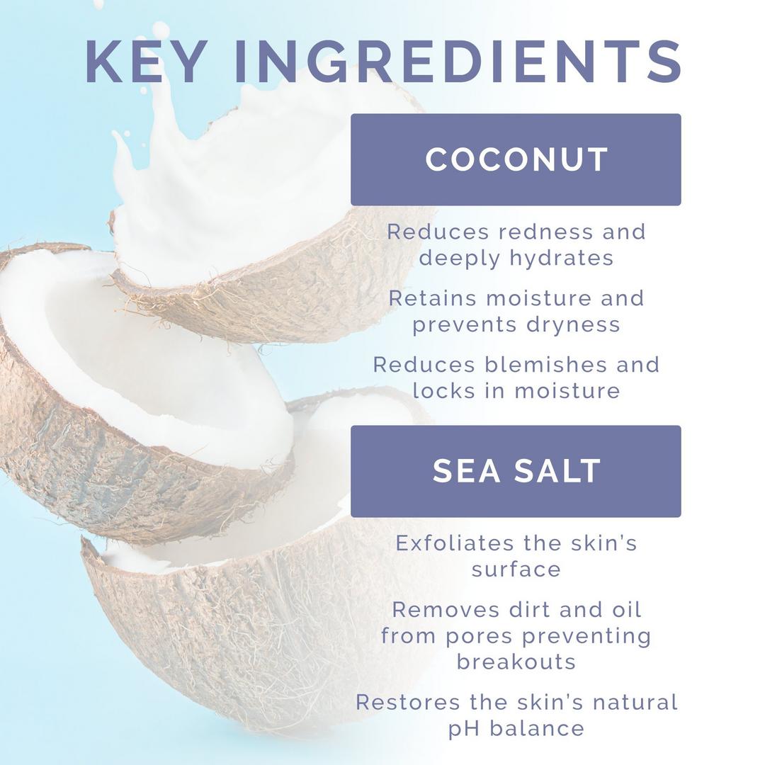 VitaminSea.beauty Sea Salt & Coconut Gentle & Brightening Gesichtspeeling, 5.1 oz