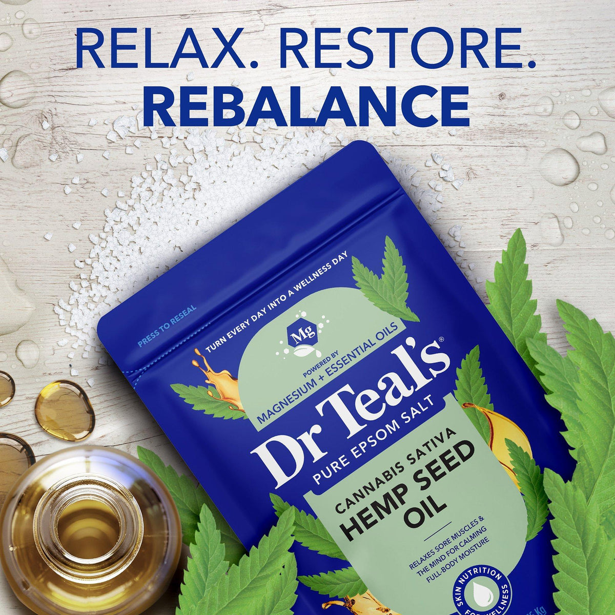Cannabis Sativa Hemp Seed Oil Pure Epsom Salt