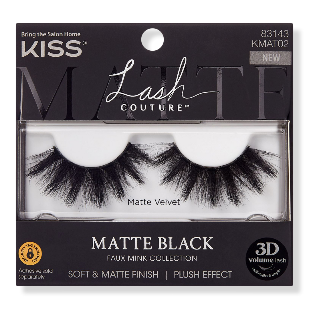 Kiss Lash Couture Matte Black Künstliche Wimpern, Soft & Matte Finish, Matte Velvet