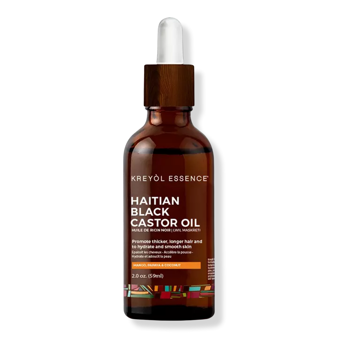 Kreyòl Essence Haitian Black Castor Oil Haaröl und Körperöl, Mango, Papaya & Coconut, 2 oz