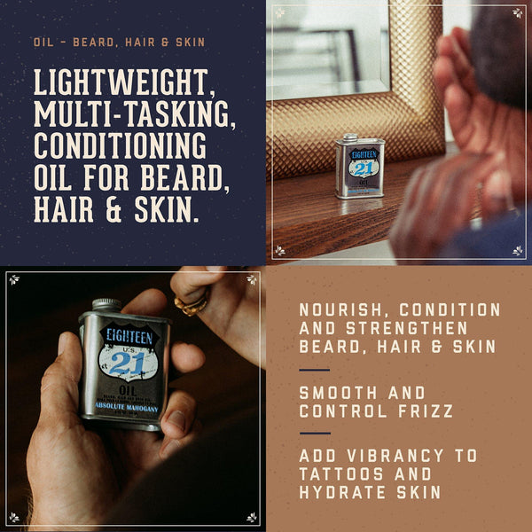 Absolute Mahogany Lightweight, Conditioning Beard, Hair & Skin Oil