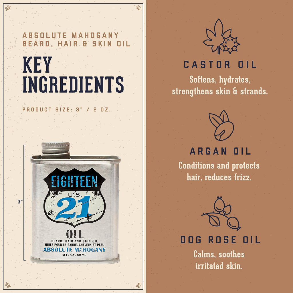 Absolute Mahogany Lightweight, Conditioning Beard, Hair & Skin Oil