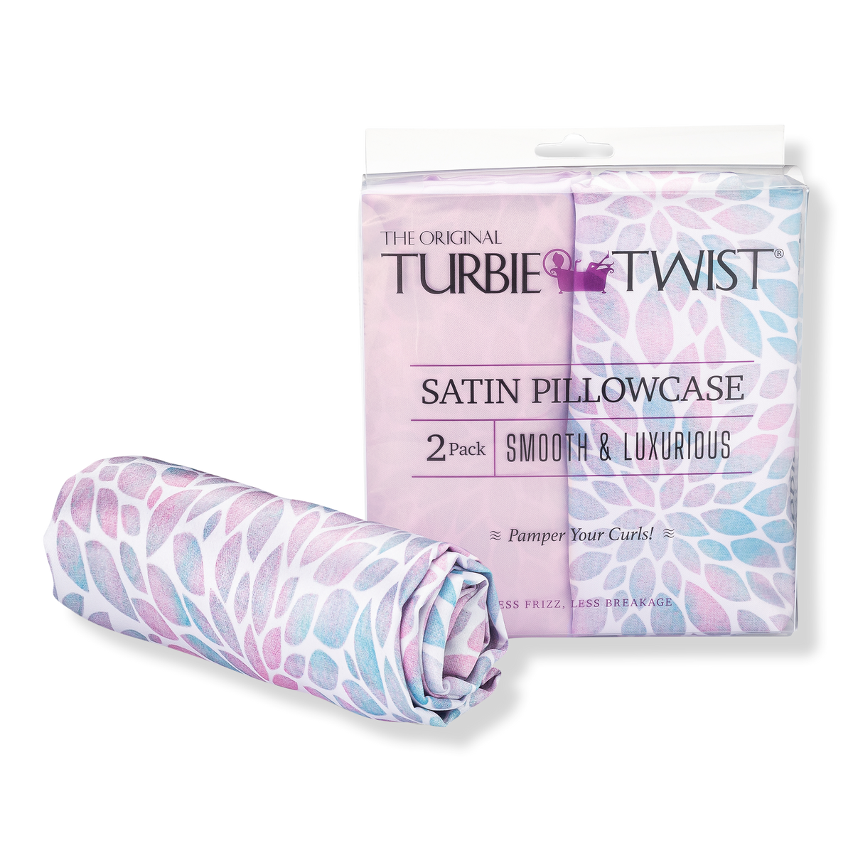 Turbie Twist Satin Pillowcases Set, 2 ea
