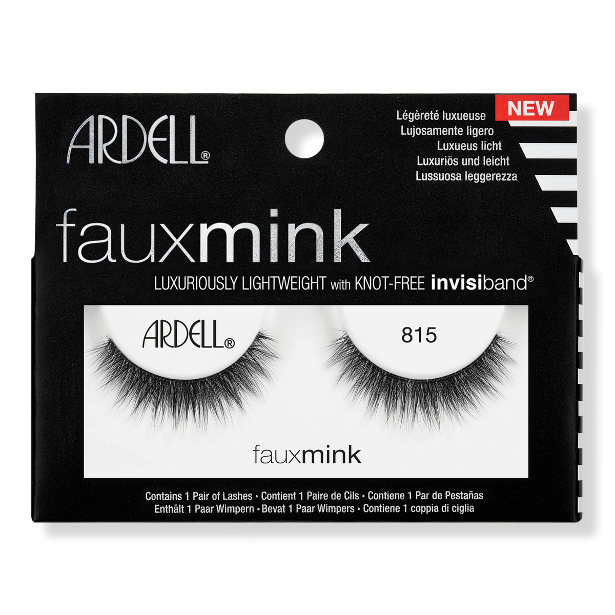 Faux Mink #815 False Eyelash, Lightweight with Invisiband