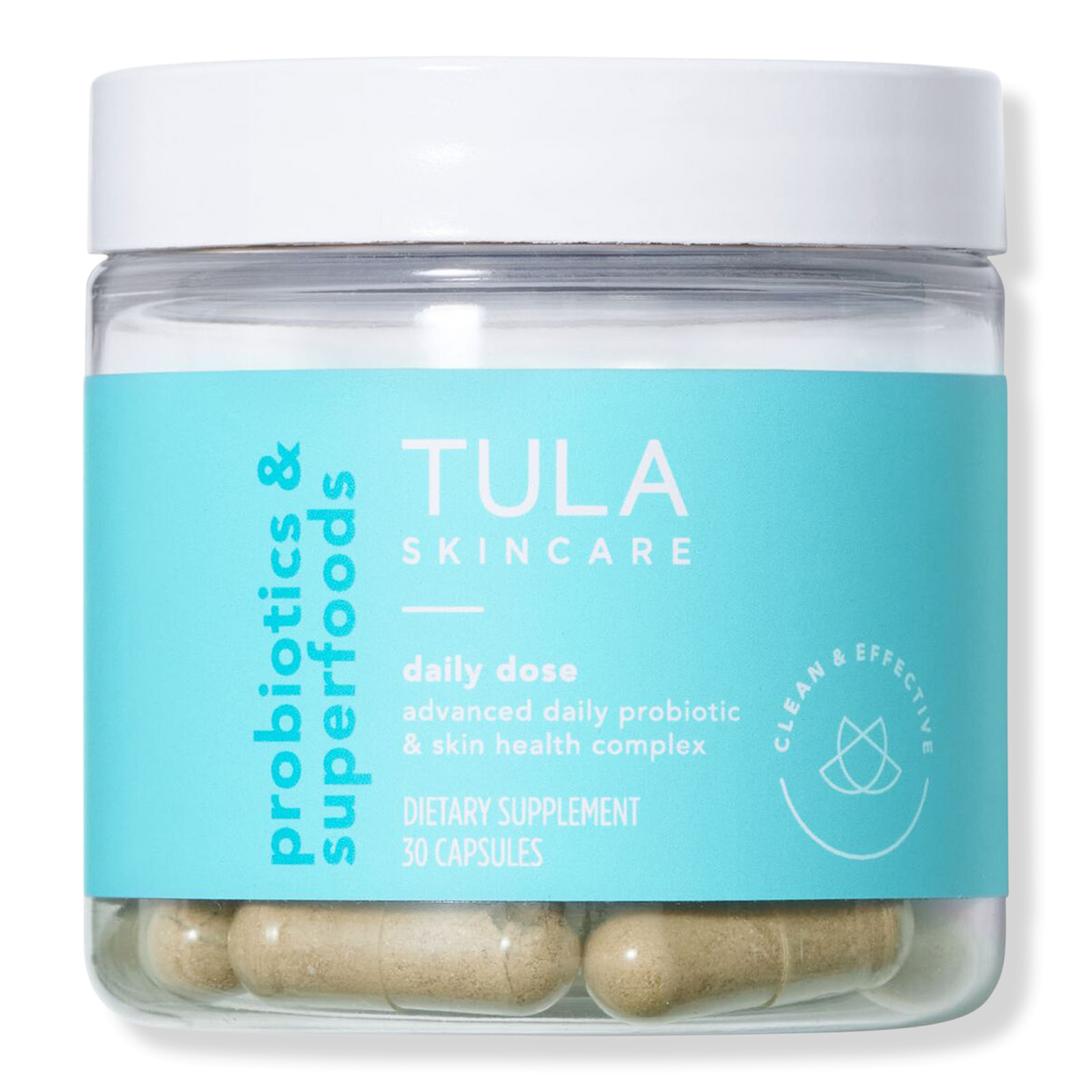 Tula Daily Dose Advanced Daily Probiotic and Skin Health Complex Capsules, 30 ea