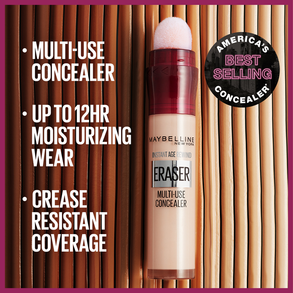 Maybelline Instant Age Rewind Eraser Dark Circle Treatment Concealer, 121, 0.2 oz