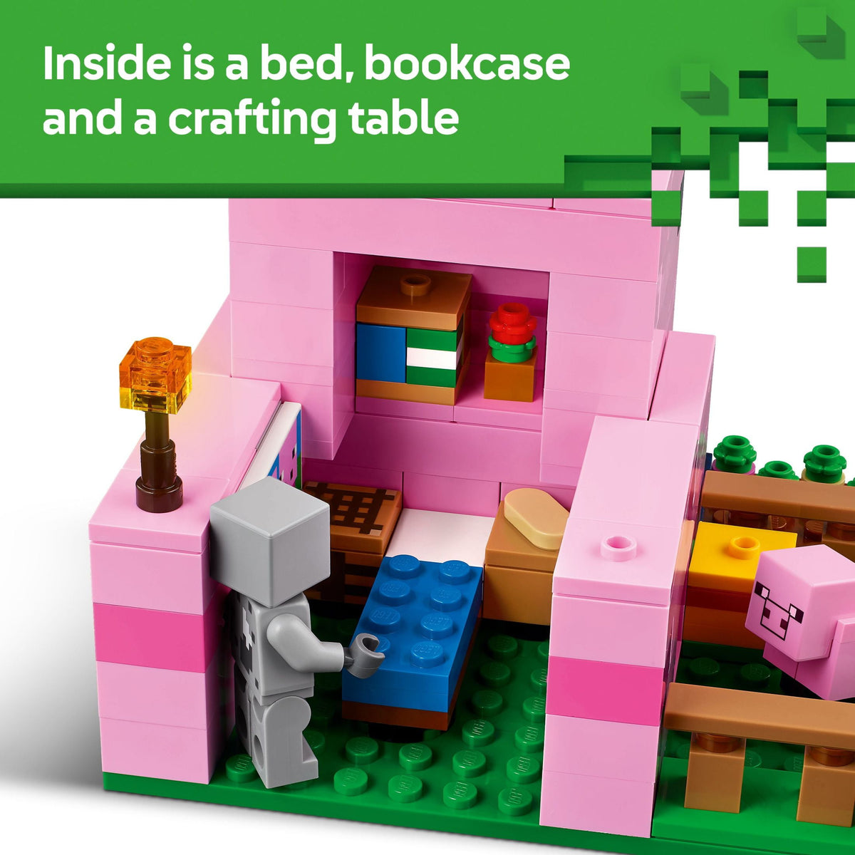 LEGO Minecraft The Baby Pig House Building Toy Playset with Minifigures, Ages 7+, Set 21268