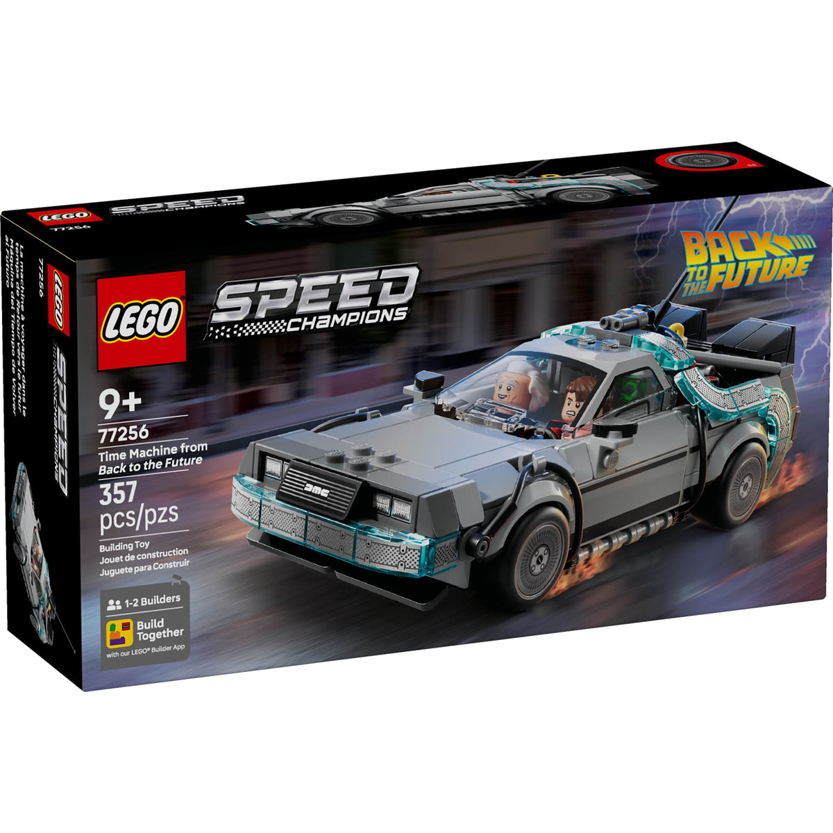 LEGO Speed Champions Back to the Future Time Machine Building Toy Set 77256, Ages 9+