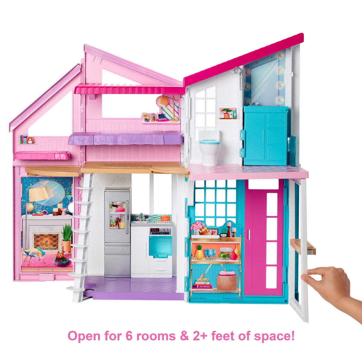 Barbie Malibu House Dollhouse Playset with 25+ Furniture and Accessories [Walmart Exclusive]