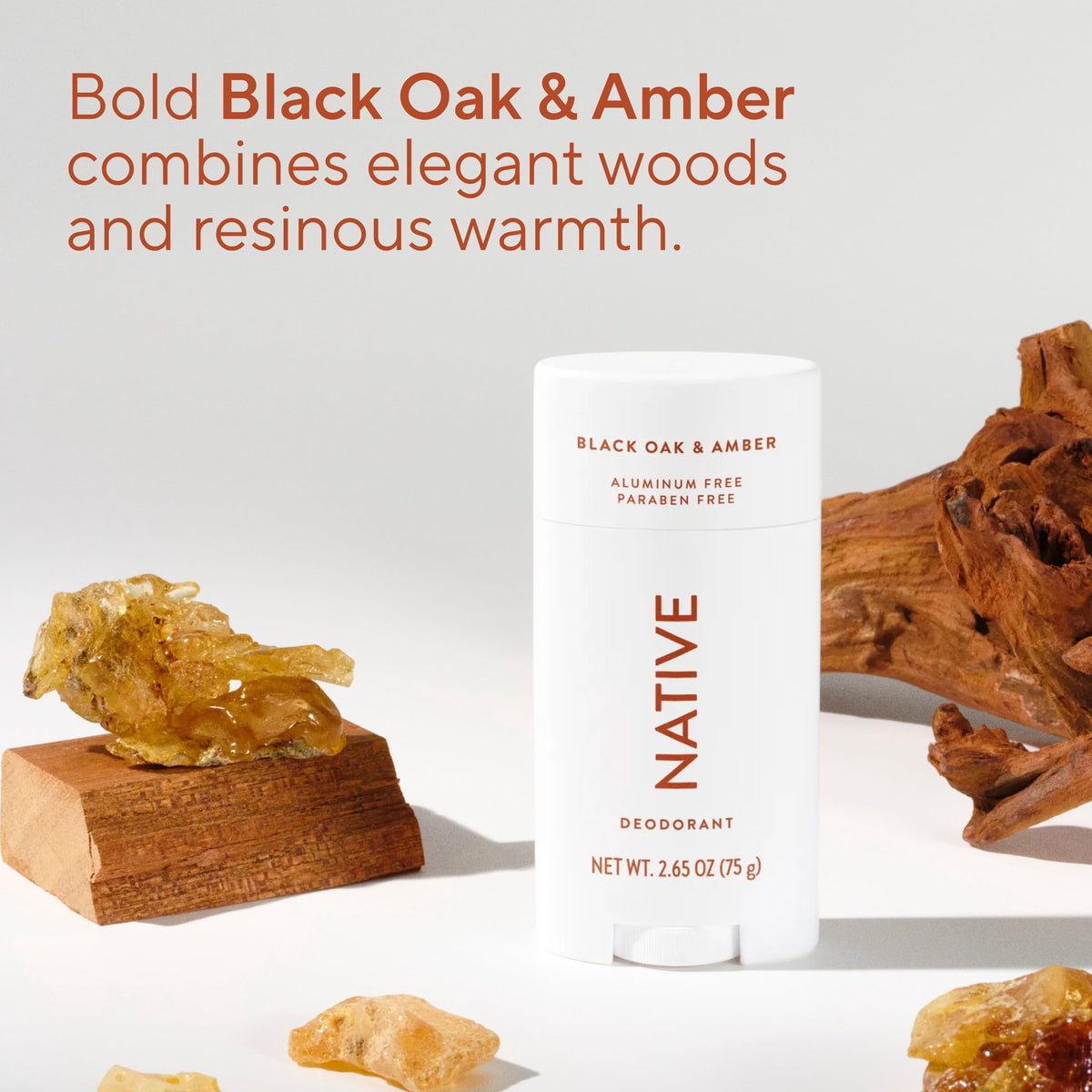 Native Deodorant for Women and Men, Aluminum Free, Black Oak & Amber, 2.65 oz