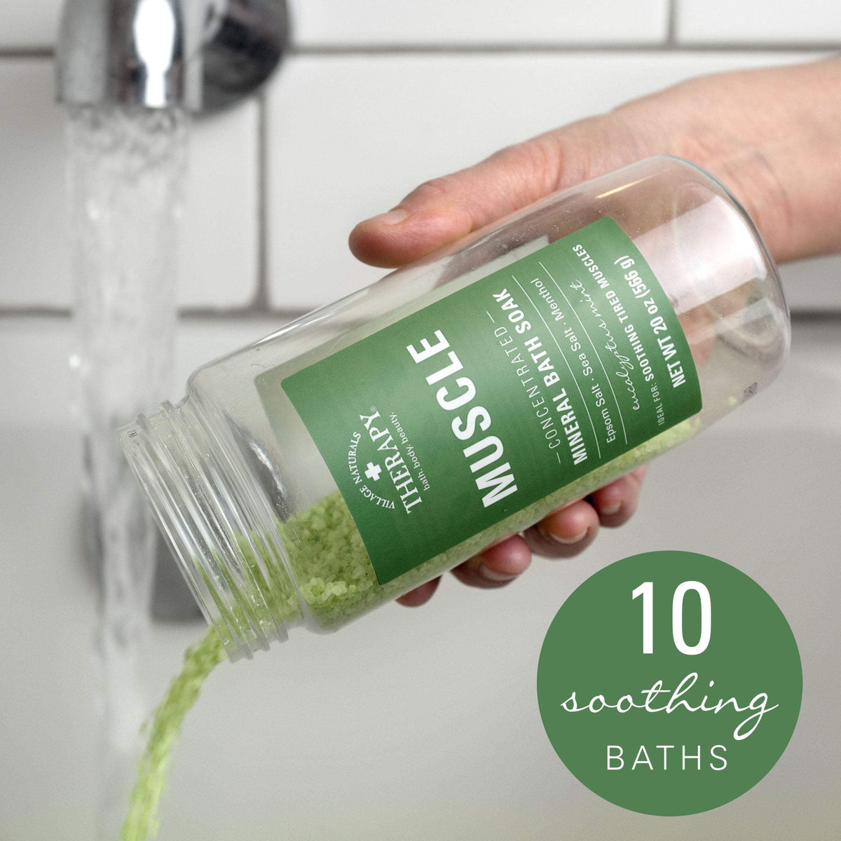 Village Naturals Therapy Muscle Relief Concentrated Mineral Bath Soak, 2 oz.
