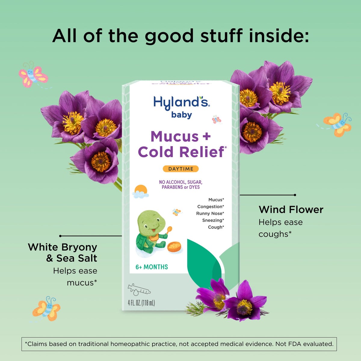 Hyland's Baby Mucus + Cold Relief, Ages 6+ Months, Daytime, 4 fl oz