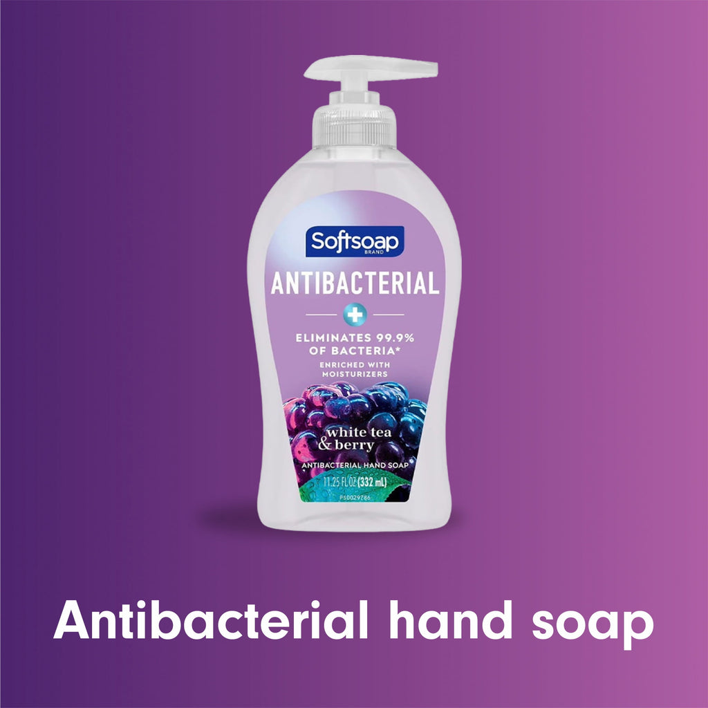 Softsoap Antibacterial Hand Soap with Moisturizers, White Tea & Berry Scent, 11.25 fl oz