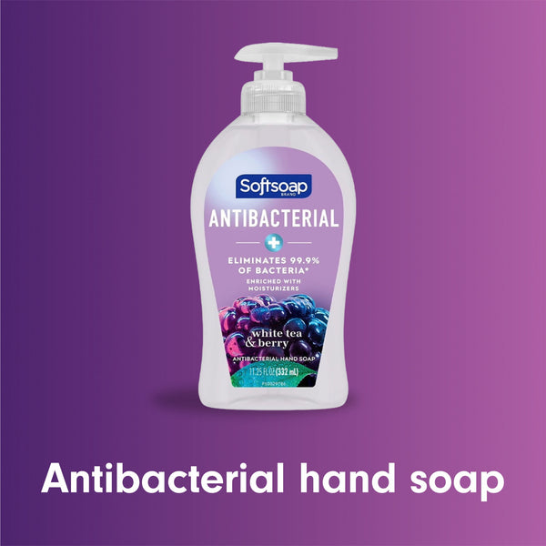 Softsoap Antibacterial Hand Soap with Moisturizers, White Tea & Berry Scent, 11.25 fl oz