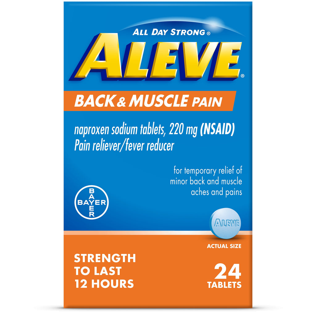Aleve Back & Muscle Pain Reliever Naproxen Sodium Tablets, 24 Count