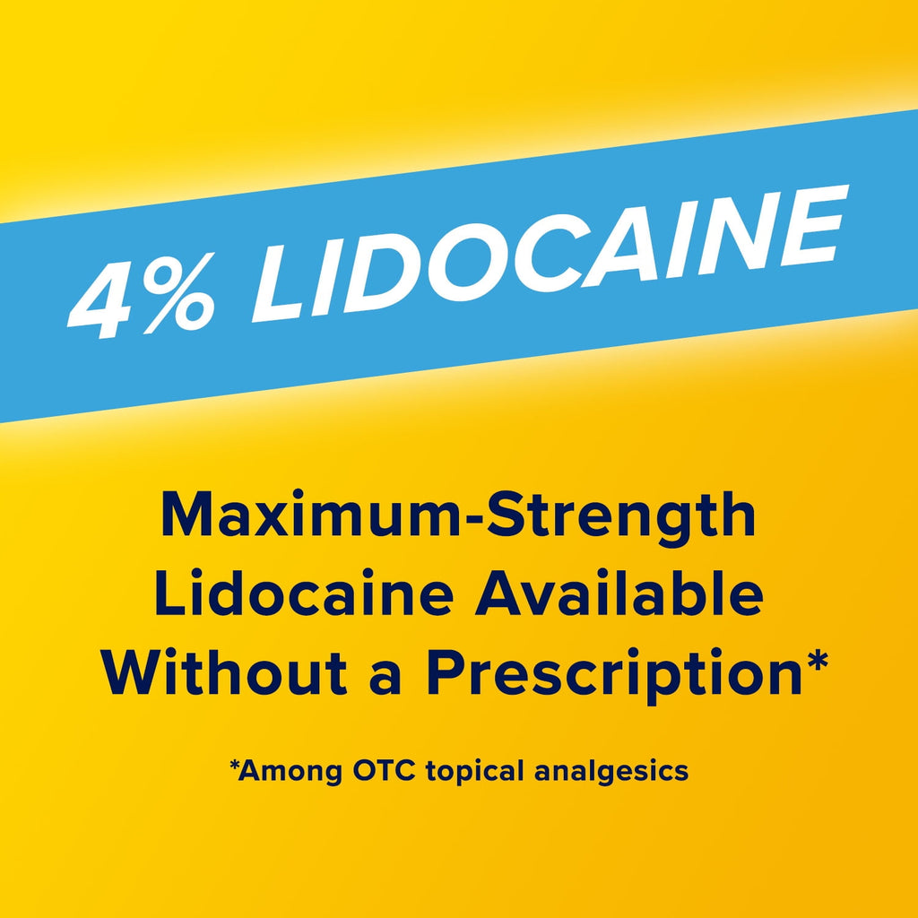 Aspercreme Max Strength Topical Numbing Pain Reliever Roll-on Liquid, 4% Lidocaine, Odor Free, 2.5 fl oz