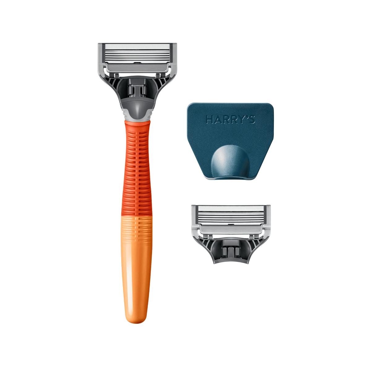 Harry's Shaving Razor for Men with 2 Razor Blade Refill Cartridges, Ember Orange