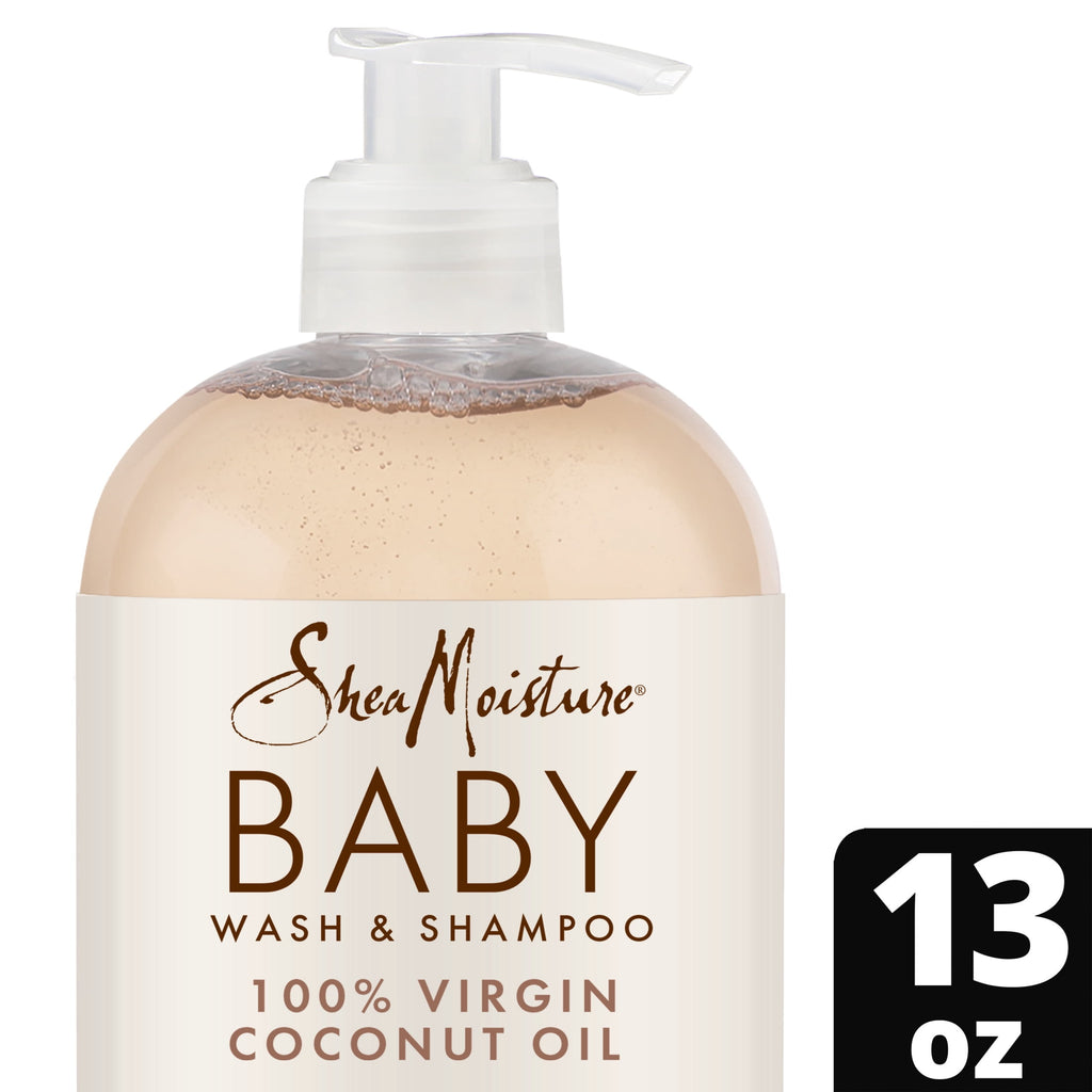 SheaMoisture Baby Wash And Shampoo For Baby Skin 100% Virgin Coconut Oil Cruelty Free Skin Care ,13 fl oz
