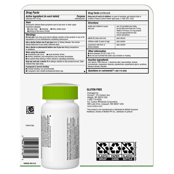 Kirkland Signature Aller-Tec Tabletten, 365 Stk., Generika-Alternative zu Zyrtec