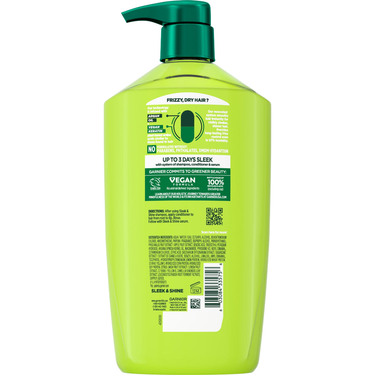 Garnier Fructis Sleek and Shine Smoothing Conditioner with Argan Oil, 33.8 fl oz