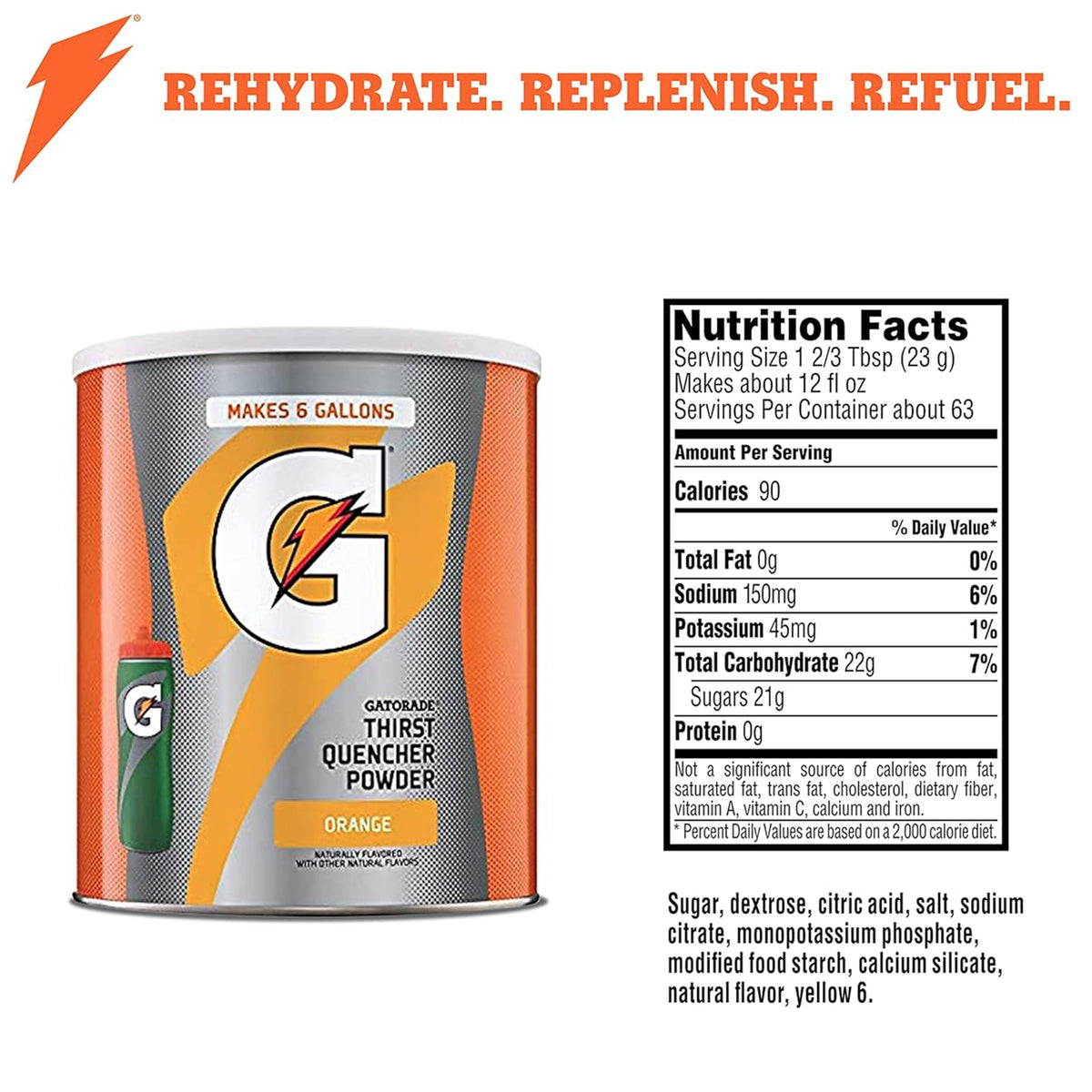 Gatorade Thirst Quencher Orange Flavor, Powdered Energy Drink Mix, 50.9 oz, 1 Count