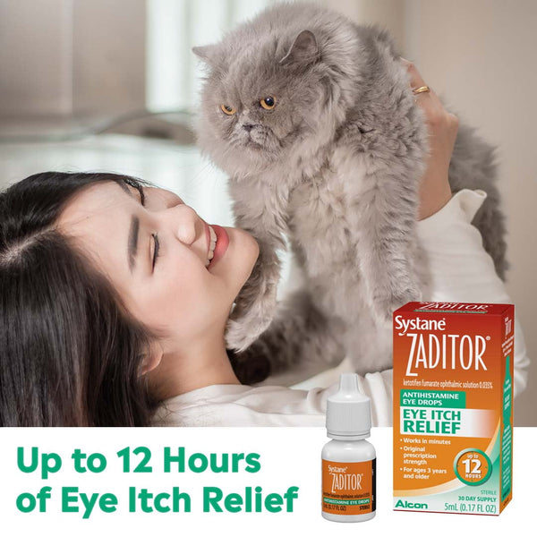 SYSTANE ZADITOR Antihistamine Eye Drops, Fast-Acting Up to 12-Hour Allergy Itch Relief, 5mL