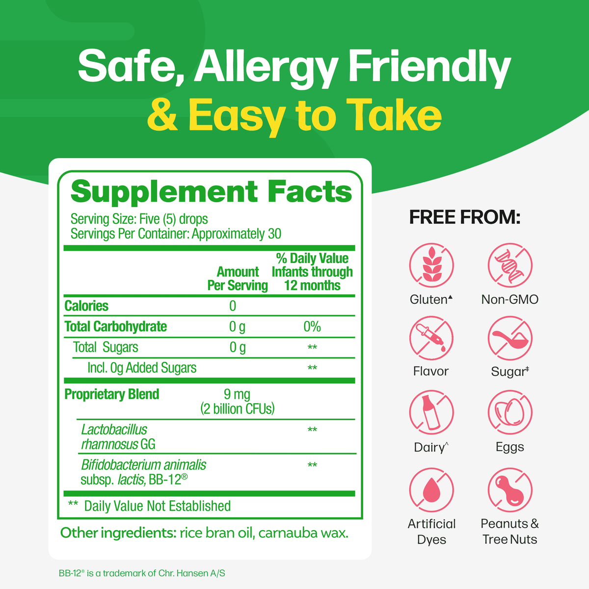 Culturelle Baby Digestive Support Calm & Comfort Probiotic Drops Supplement, Reduce Colic & Gas for Infants 0-12 Months, 30 Servings