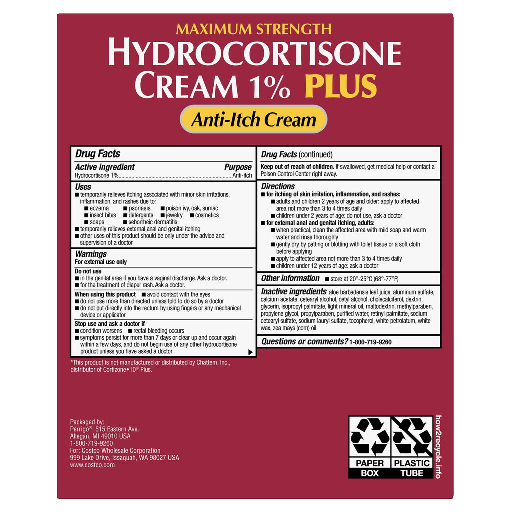 Kirkland Signature Hydrocortison Creme 1% Plus Anti-Juckreiz, 8 oz
