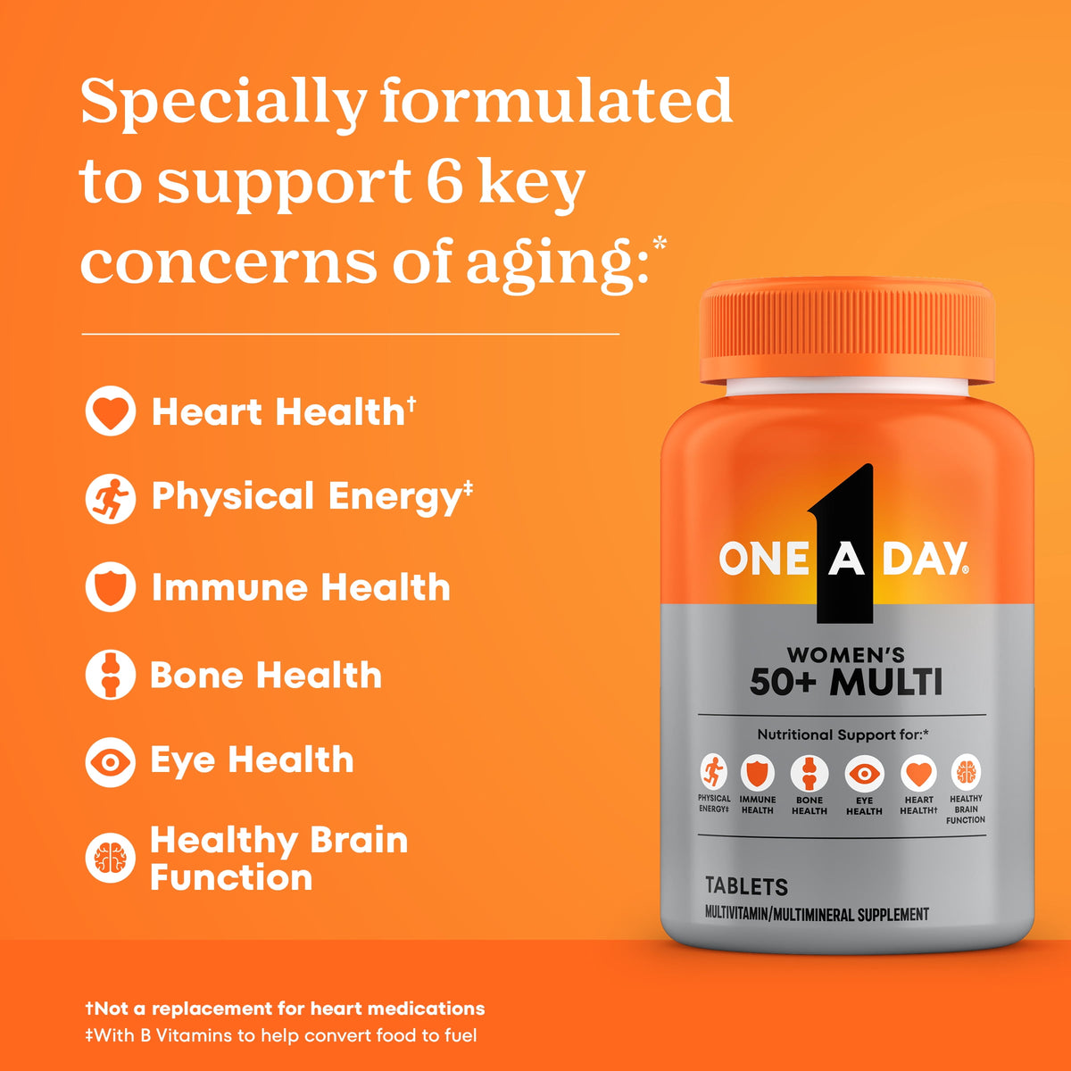 One A Day Multivitamin for Women 50 and Over, Women’s Vitamins for Bone Health, 100 Count