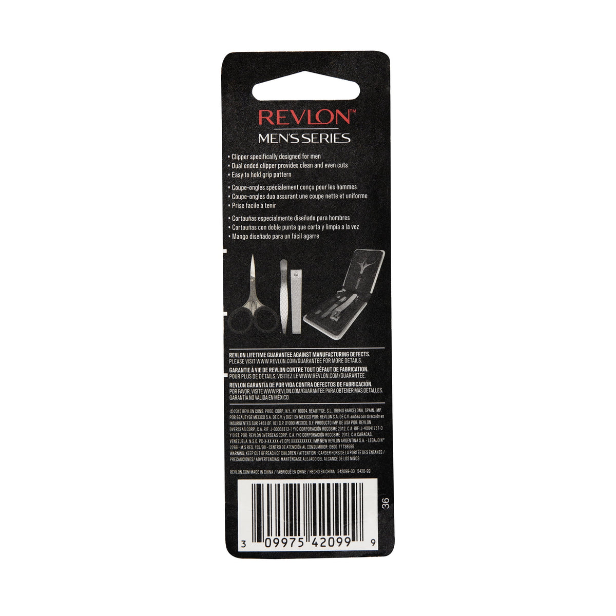 Revlon Men's Series™ Dual-Ended Nail Clipper for Trimming and Grooming, 1 Count