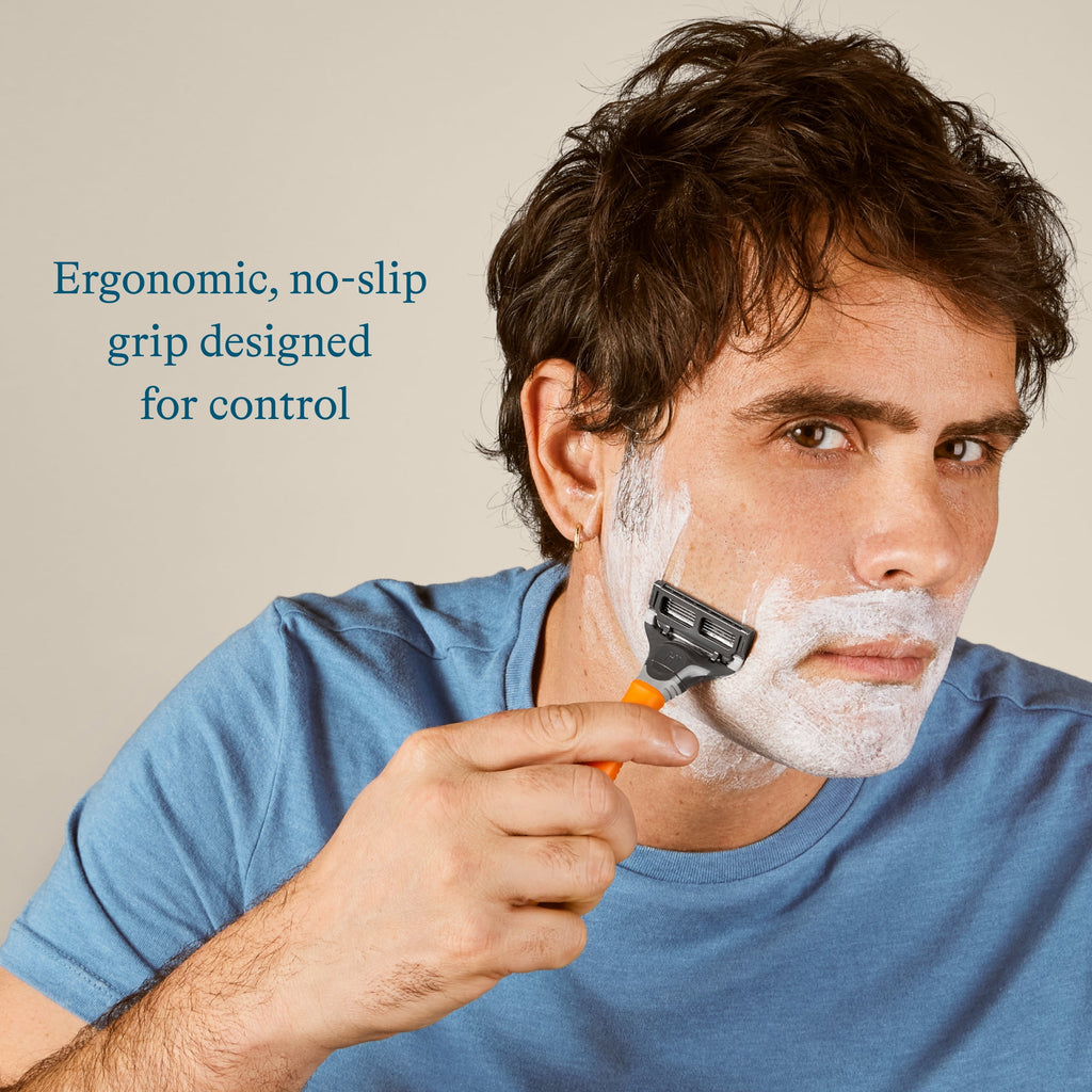 Harry's Shaving Razor for Men with 2 Razor Blade Refill Cartridges, Ember Orange