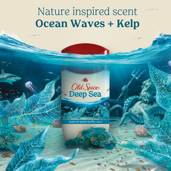Old Spice Men's Antiperspirant Deodorant, Invisible Solid Stick, Deep Sea, 3.4 oz