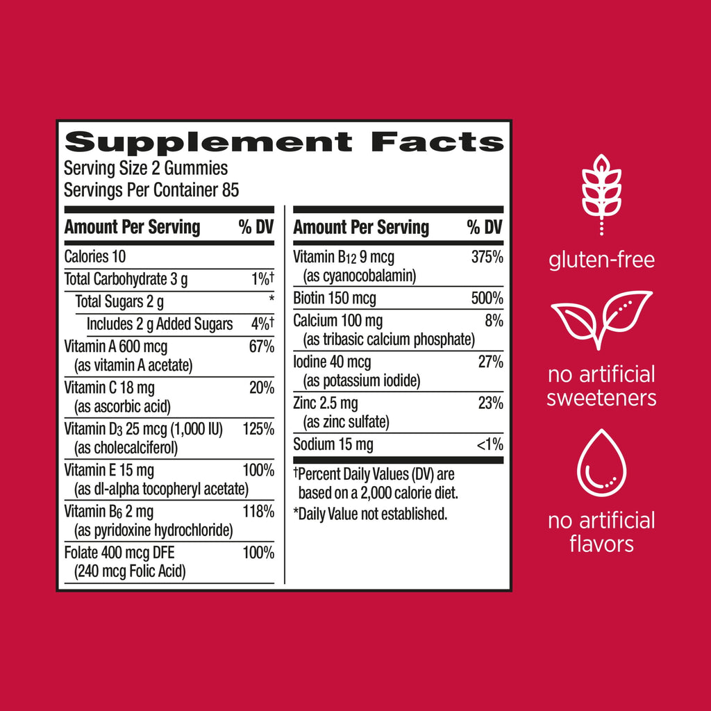 Centrum Multigummies Womens Gummy Vitamins, Multivitamin With Vitamin A, B & C, Assorted Fruit, 100 Count