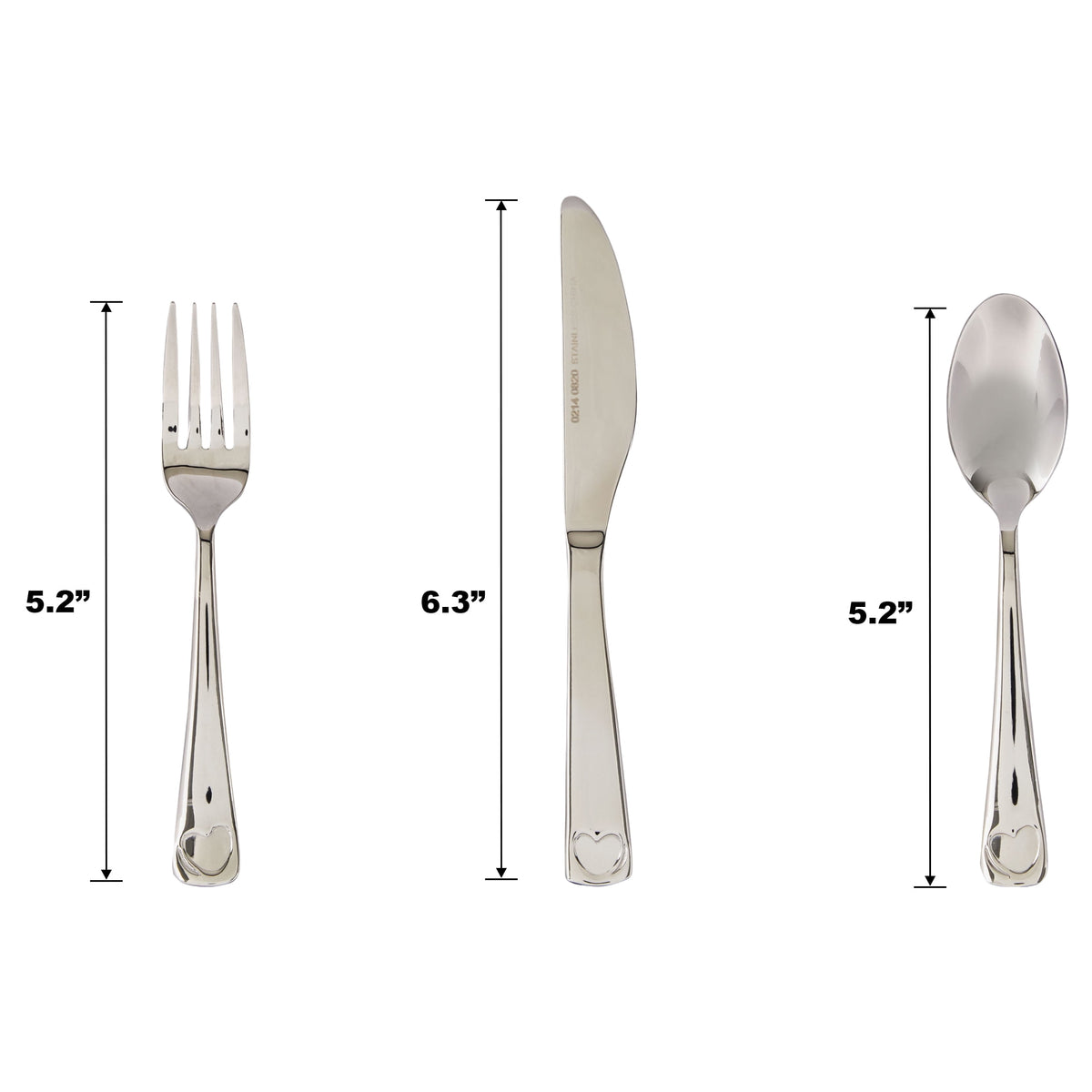 Parent's Choice Premium Stainless Steel Toddler Flatware, Silver Tableware, 3 Piece Set