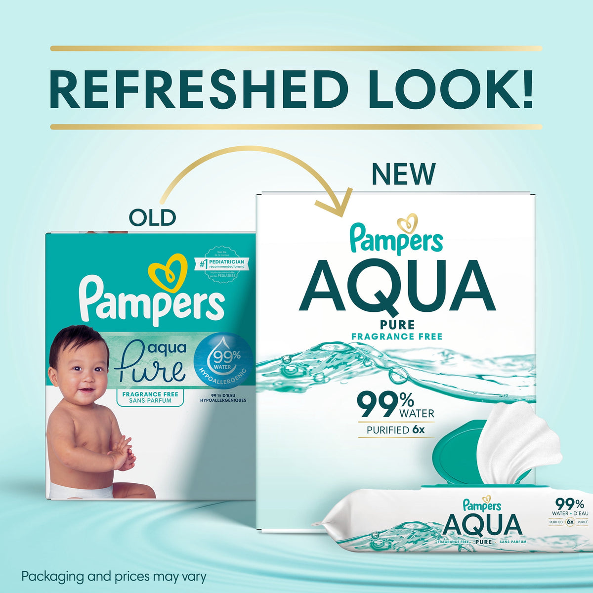 Pampers Aqua Pure Baby Wipes Unscented, 12-Pack, 672 Total Wipes (Select for More Options)