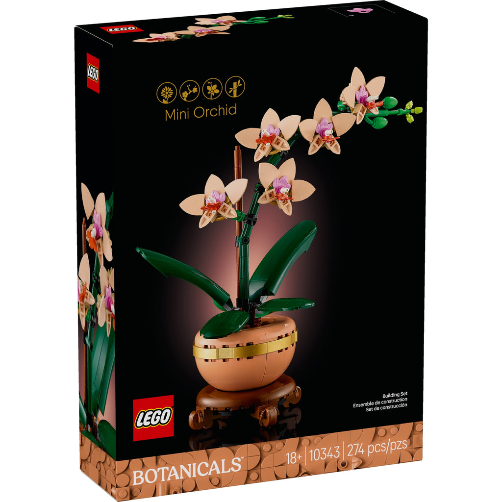 LEGO Botanicals Mini Orchid Building Set 10343, Artificial Plant Home Decor for Adults 18+